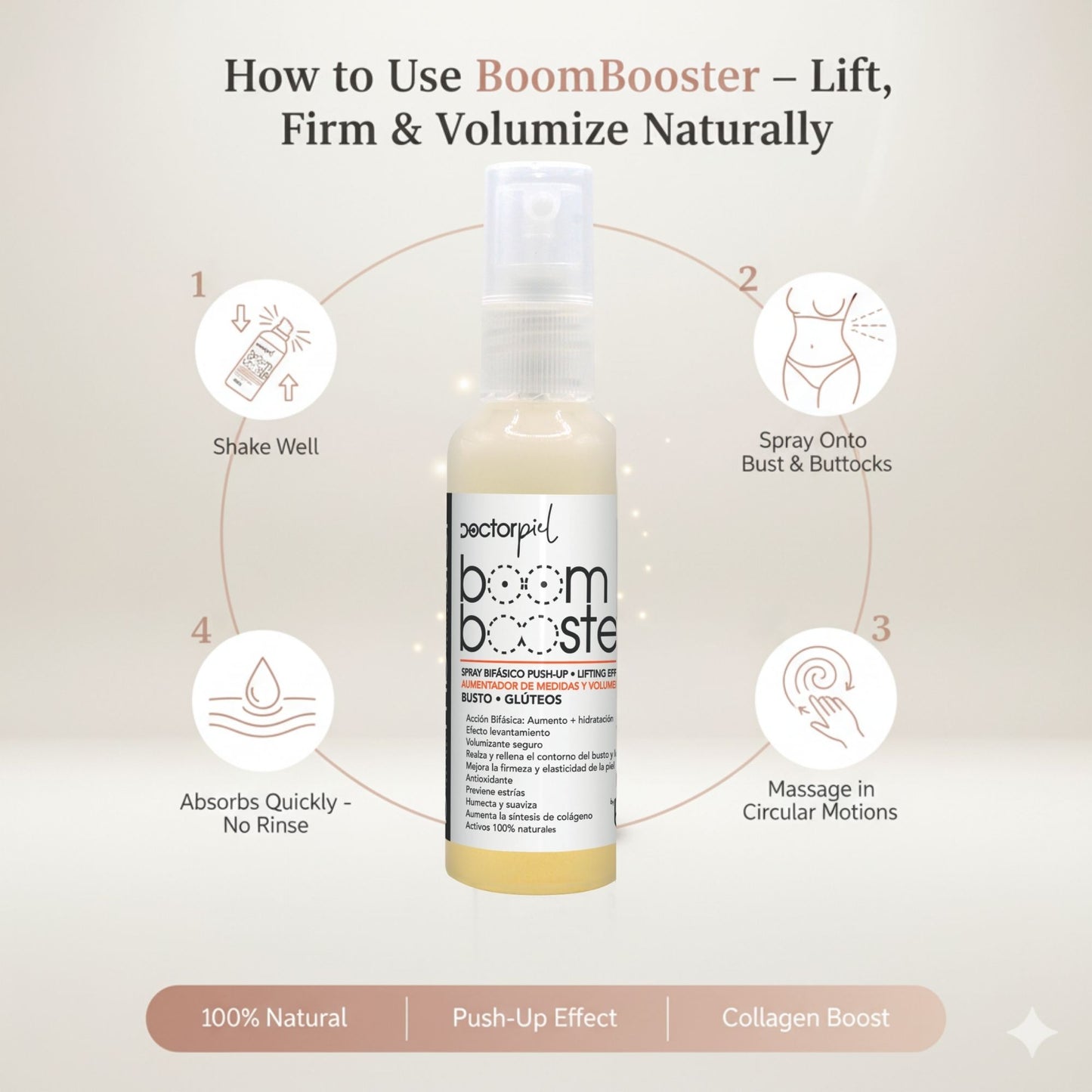 Doctor Piel BoomBooster Push-Up Spray 2 oz - Biphasic Volumizing Treatment