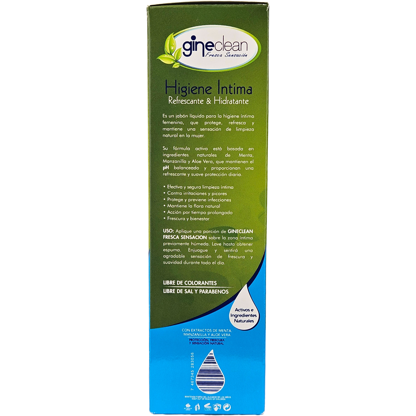 Gineclean Feminine Wash 16 oz - Natural Intimate Cleanser with Mint