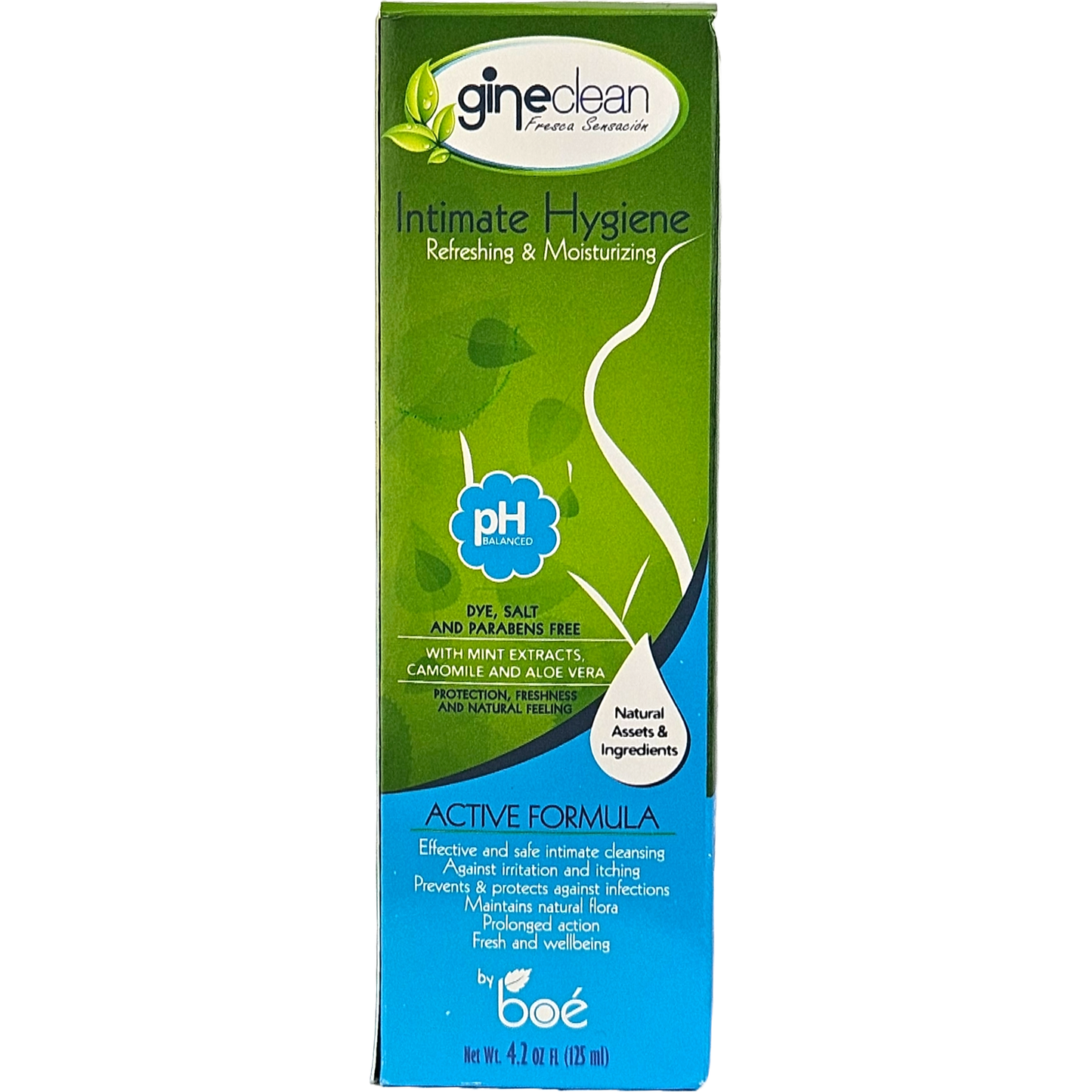 Gineclean Feminine Wash 4.4 oz - Natural Intimate Cleanser with Mint