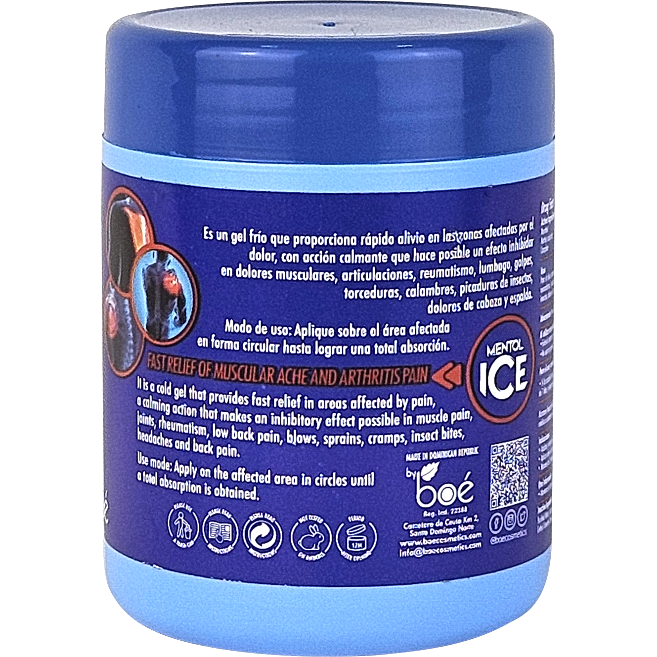 Mentol Ice Cold Gel - 8 oz Pain Relief Gel for Muscles & Joints