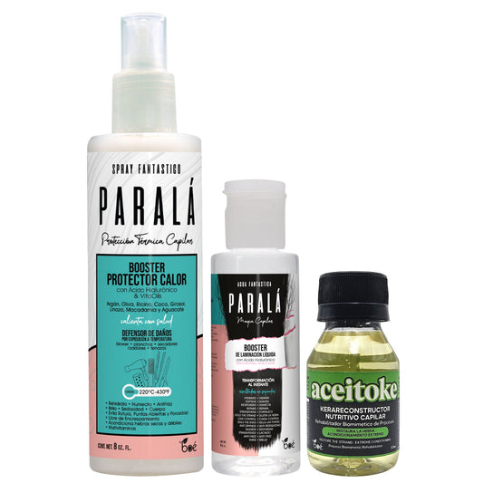 Hair Reset Super Set - 3-Step Hair Recovery Kit with Heat Protectant Spray, Lamellar Treatment & Keratin Reconstructor