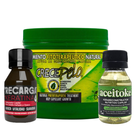 3-Step Hair Repair Bundle - KeraReconstructor + Keratin Ampoule + Natural Phytotherapeutic Mask 16 oz