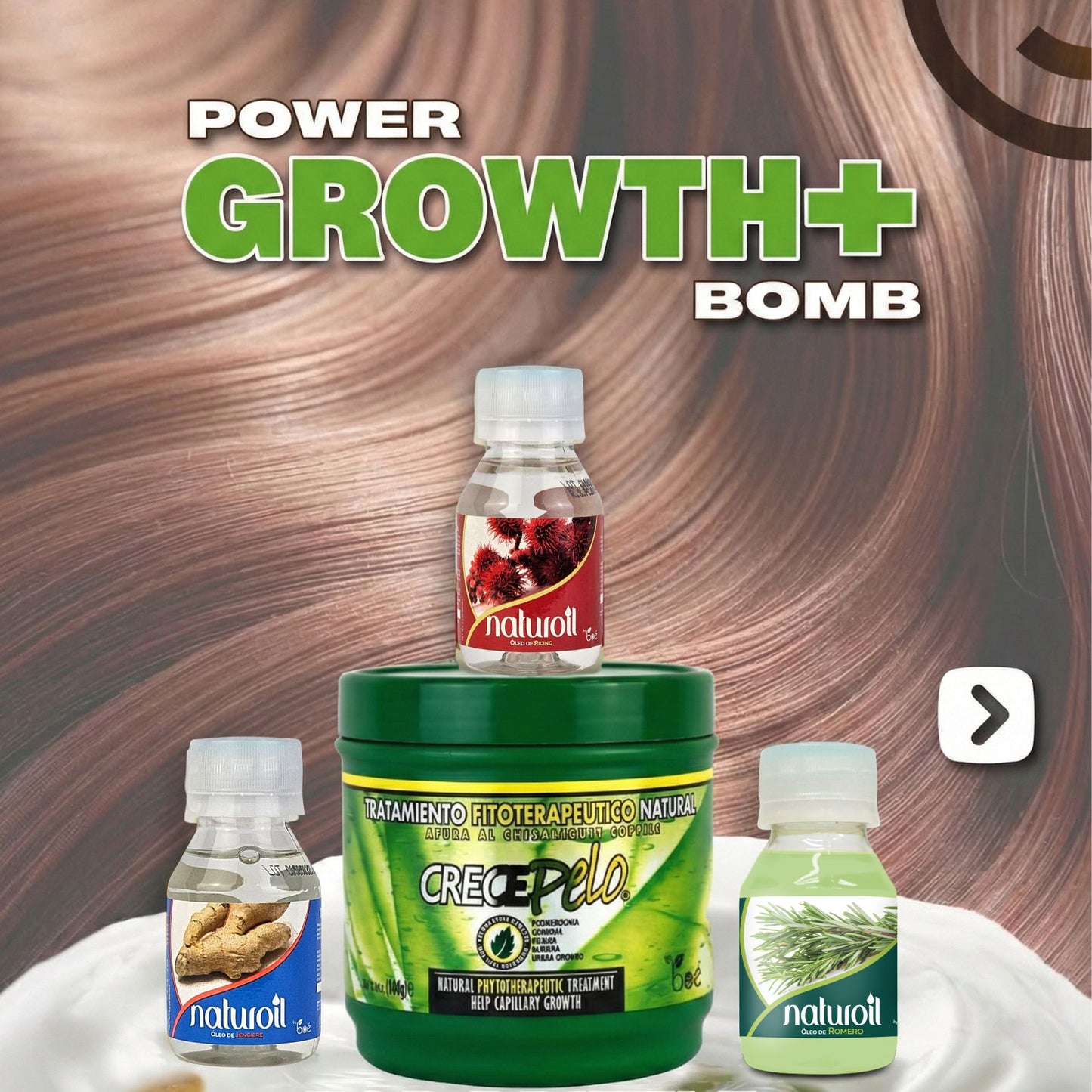 Hair Growth Oil & Treatment Bundle - 4-Piece Set for Dry, Brittle Hair