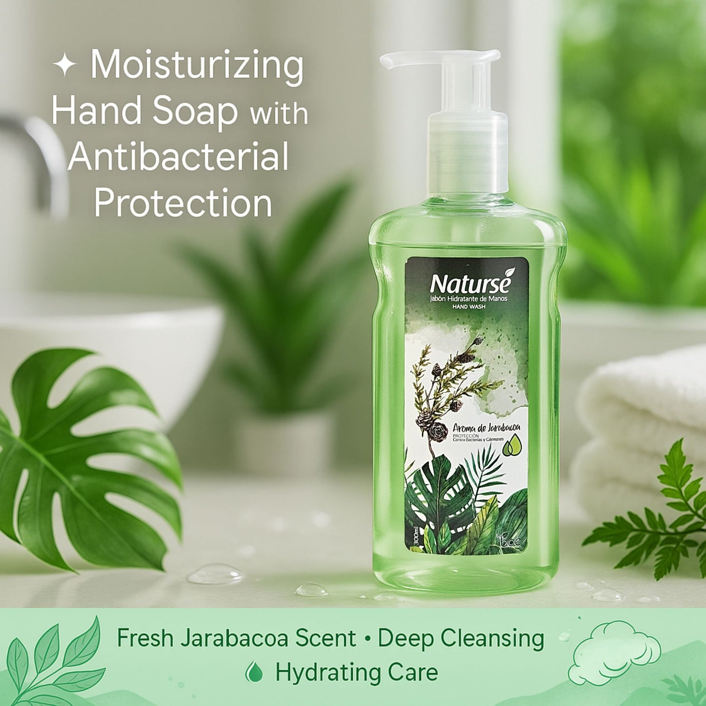 Boe Naturse Hydrating Hand Soap 10 oz - Jarabacoa Scent - Moisturizing Liquid Soap