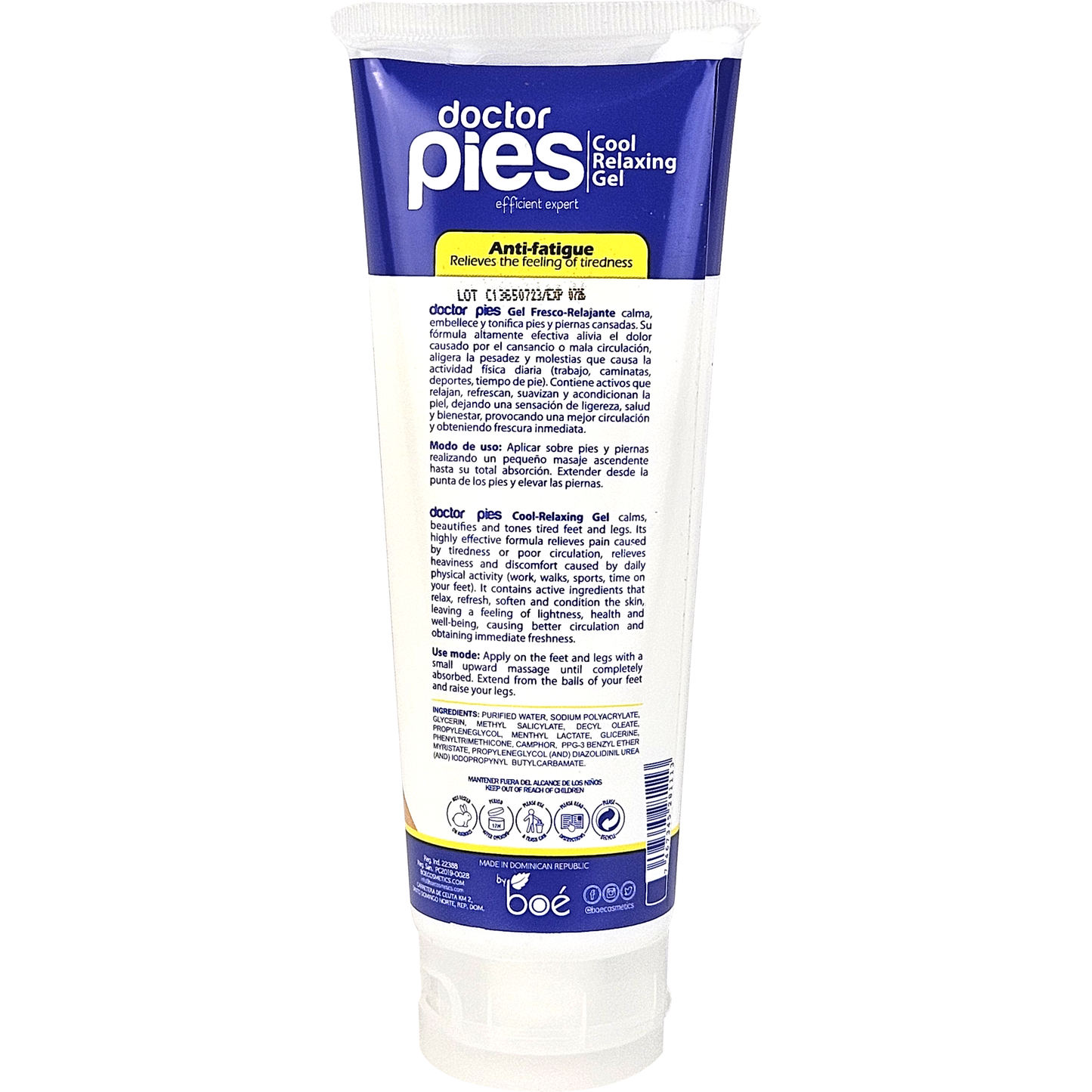 Doctor Pies Cool-Relaxing Gel for Tired Feet & Legs - 8 oz Intensive Cooling Foot Cream for Soothing Relief