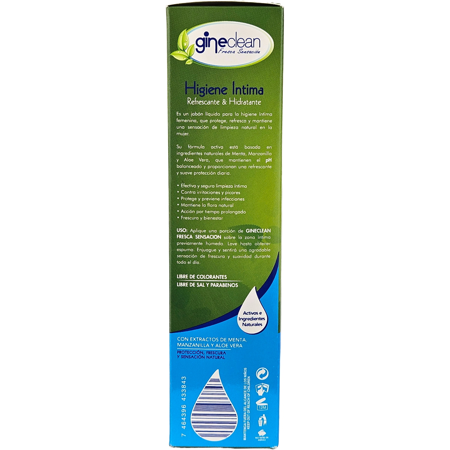 Gineclean Feminine Wash 8.8 oz - Natural Intimate Cleanser with Mint