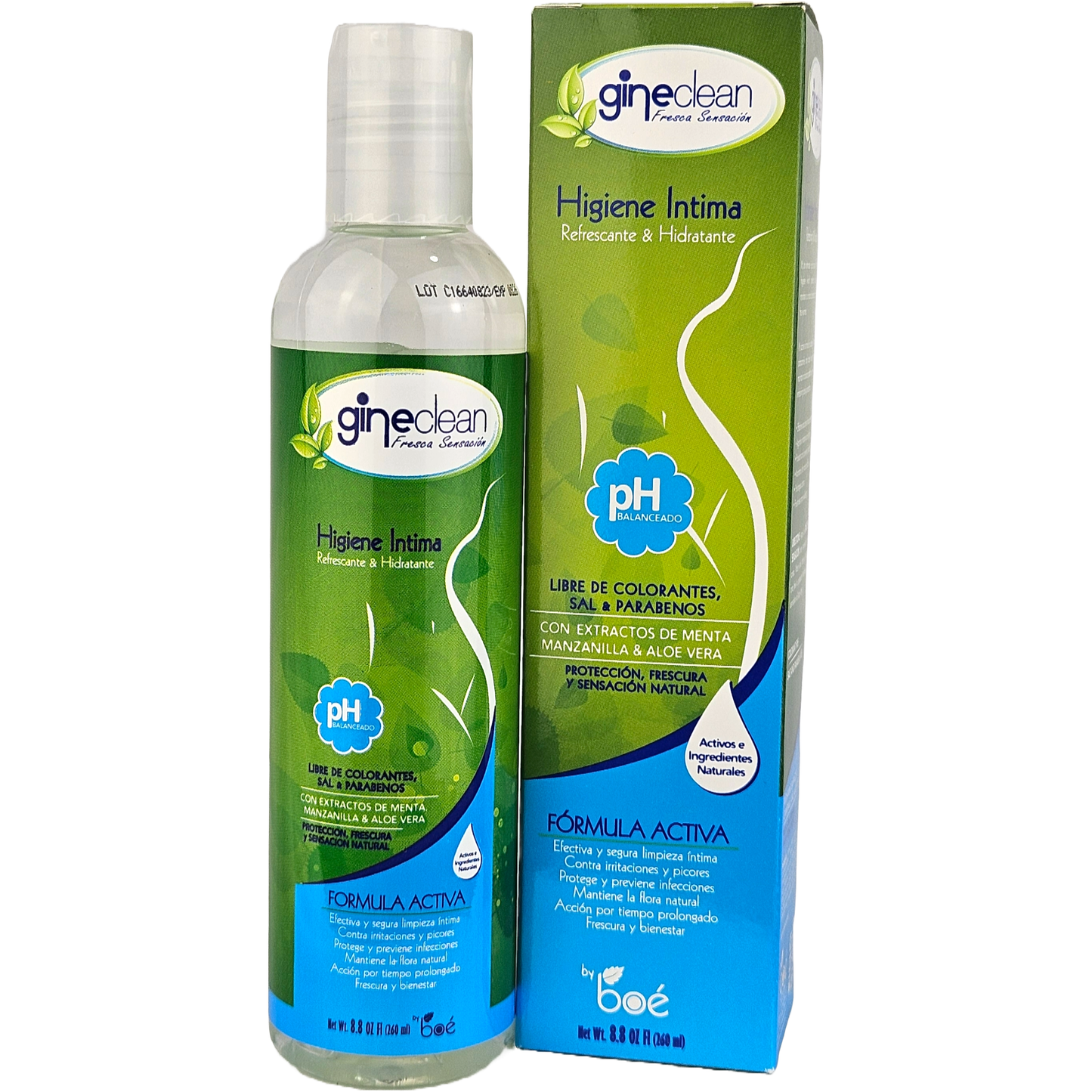 Gineclean Feminine Wash 8.8 oz - Natural Intimate Cleanser with Mint