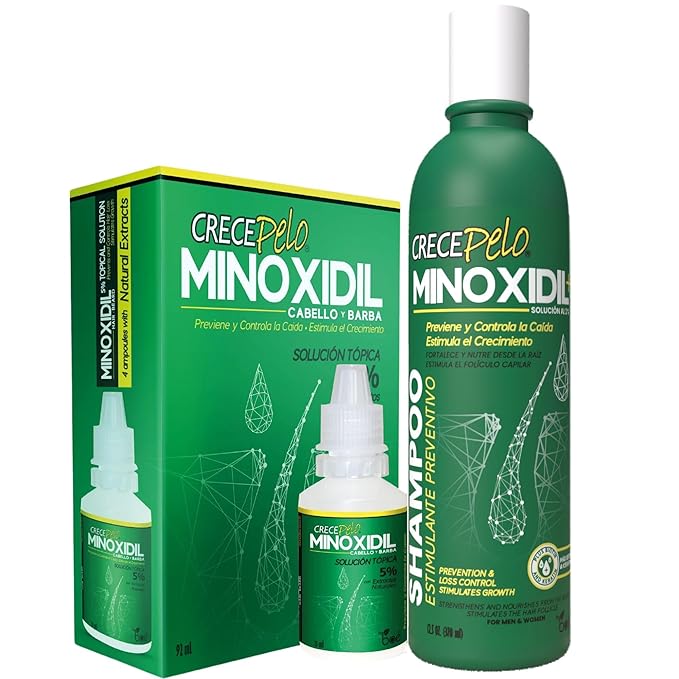 Hair Regrowth Duo - 2% Minoxidil Shampoo 12.5 oz + 5% Minoxidil Topical Solution 3.2 oz