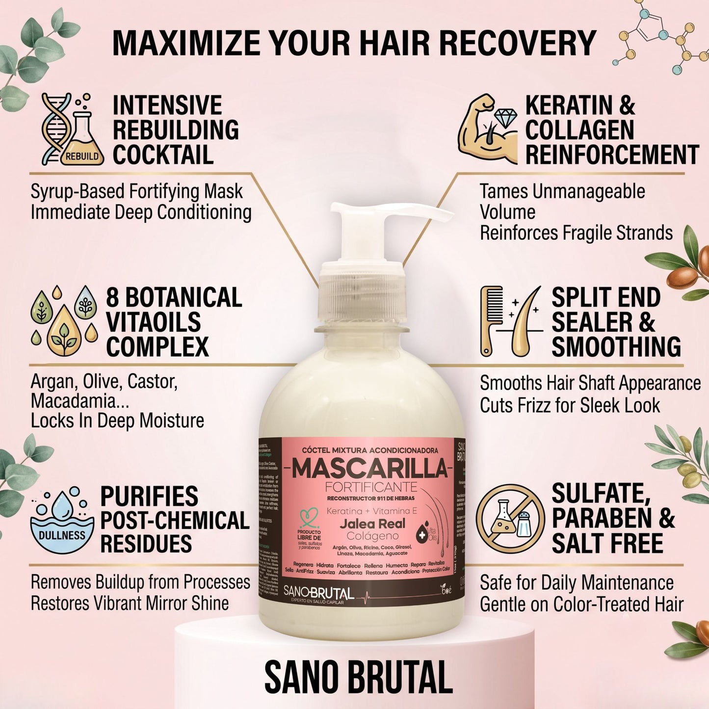 Jalea Real SanoBrutal 10 oz Deep Conditioning Hair Mask Cocktail