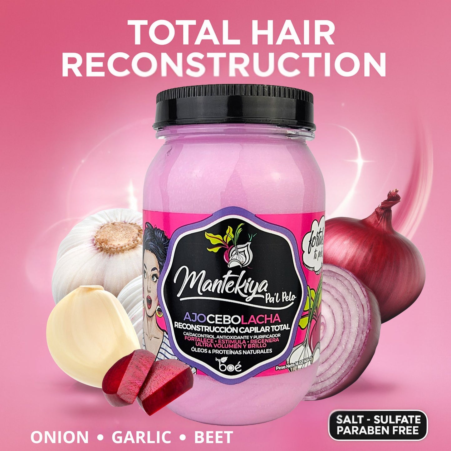 Mantekiya Pal Pelo Hair Butter 16 oz - Total Hair Reconstruction Treatment