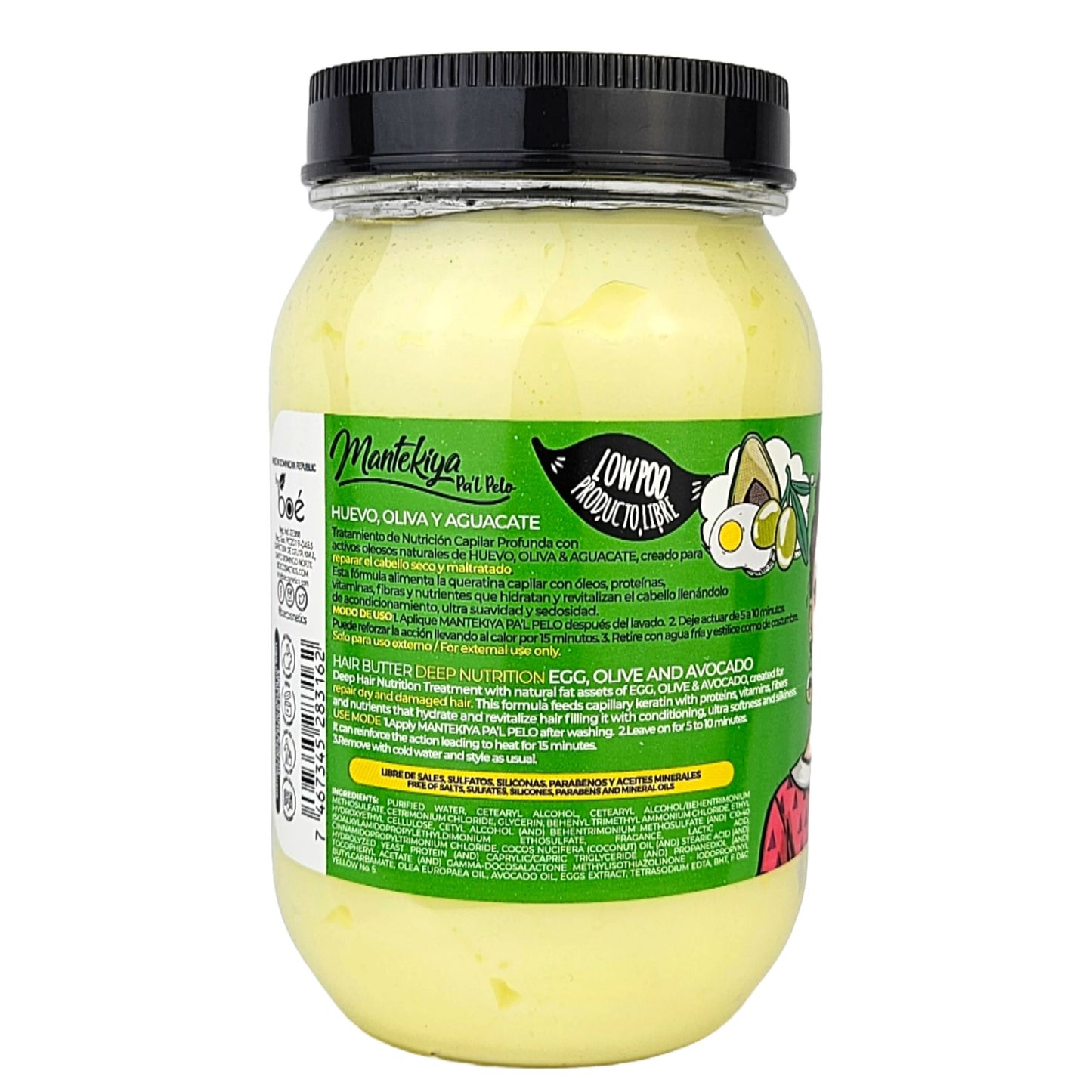 Mantekiya Pal Pelo Hair Butter 16 oz - Deep Nutrition for Dry & Damaged Hair