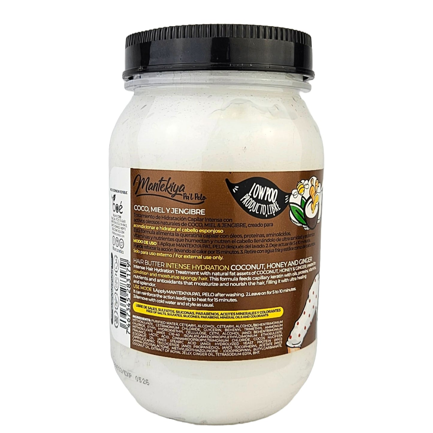 Mantekiya Pal Pelo Hair Butter 16 oz - Intense Hydration with Coconut