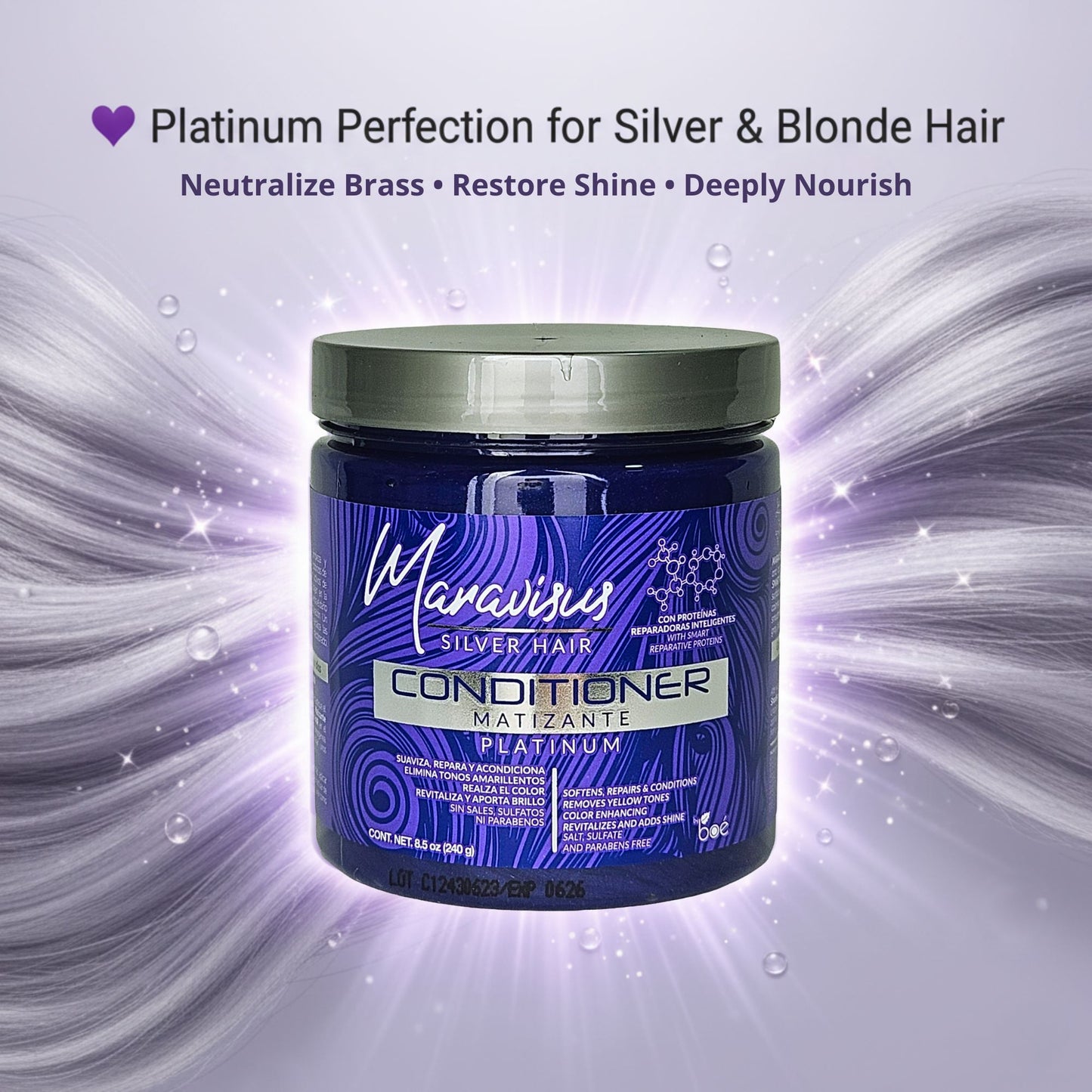 Maravisus Silver Hair Conditioner 8.5 oz - Purple Toning Conditioner