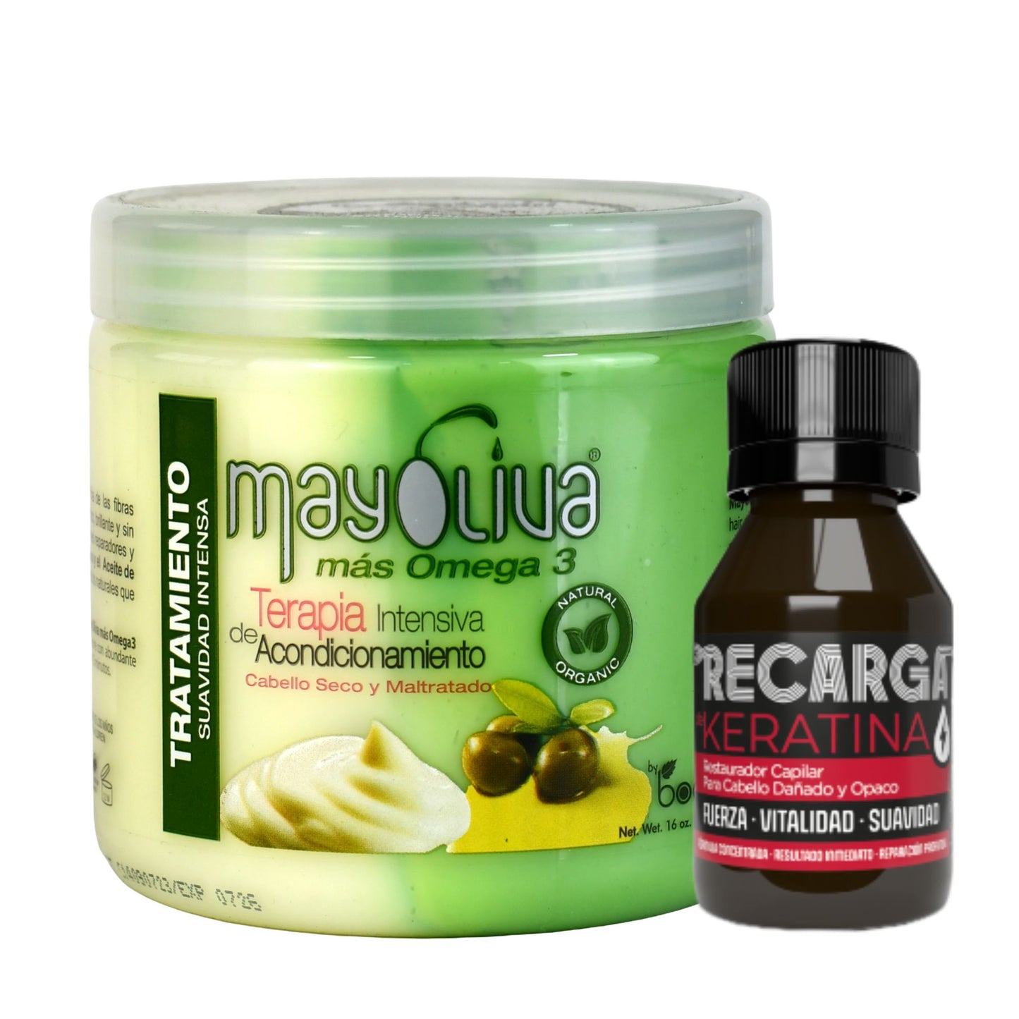 Mayoliva Plus Hair Repair Bundle - Deep Conditioning Mask 16 oz + Keratin Concentrated Treatment