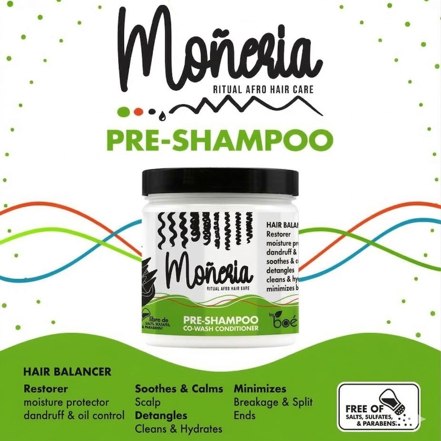 Moneria Ritual Afro Hair Care Pre-Shampoo Co-Wash Conditioner 8.5 oz