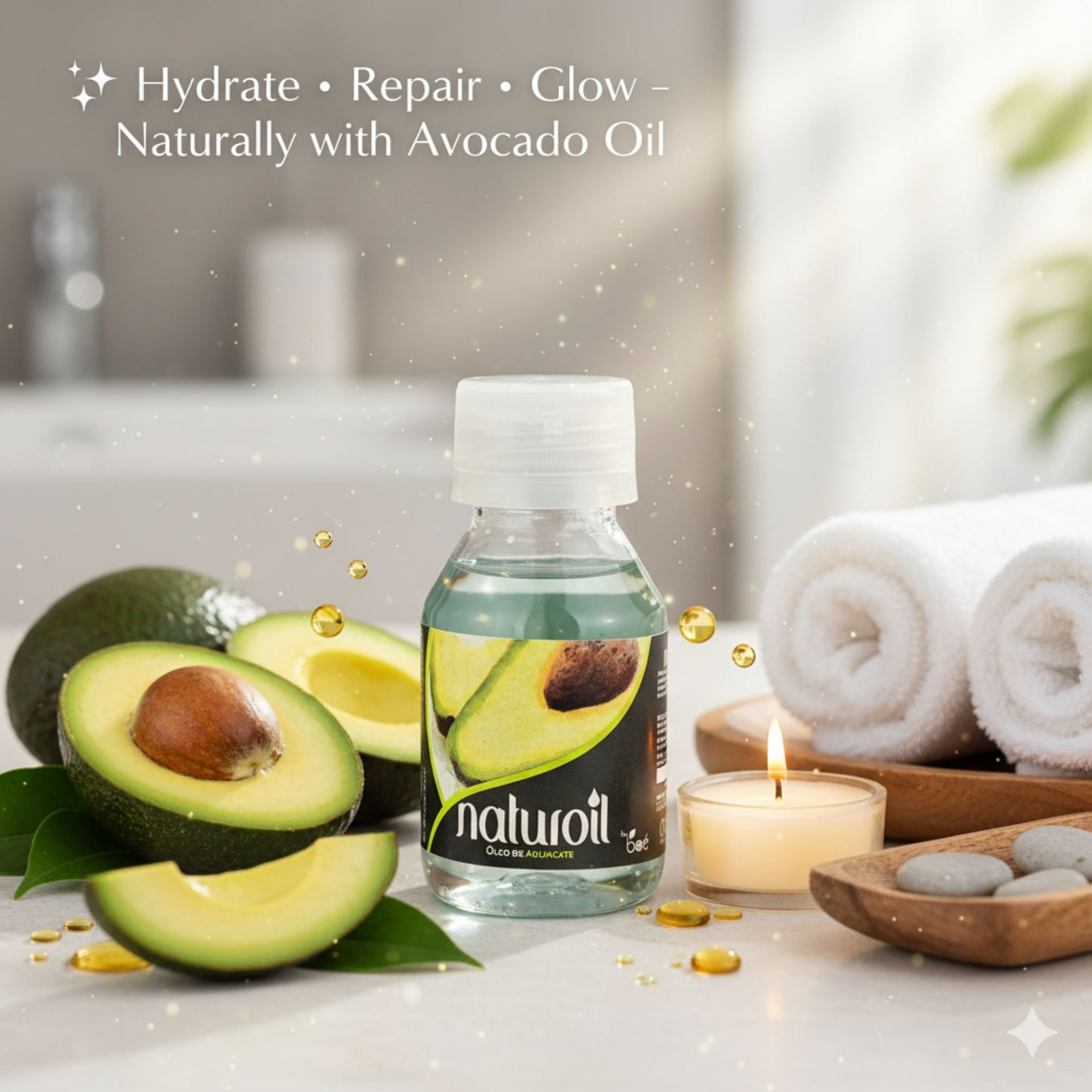 Naturoil Avocado Oil for Hair, Skin & Nails 2 oz - Rich in Vitamin E & Fatty Acids