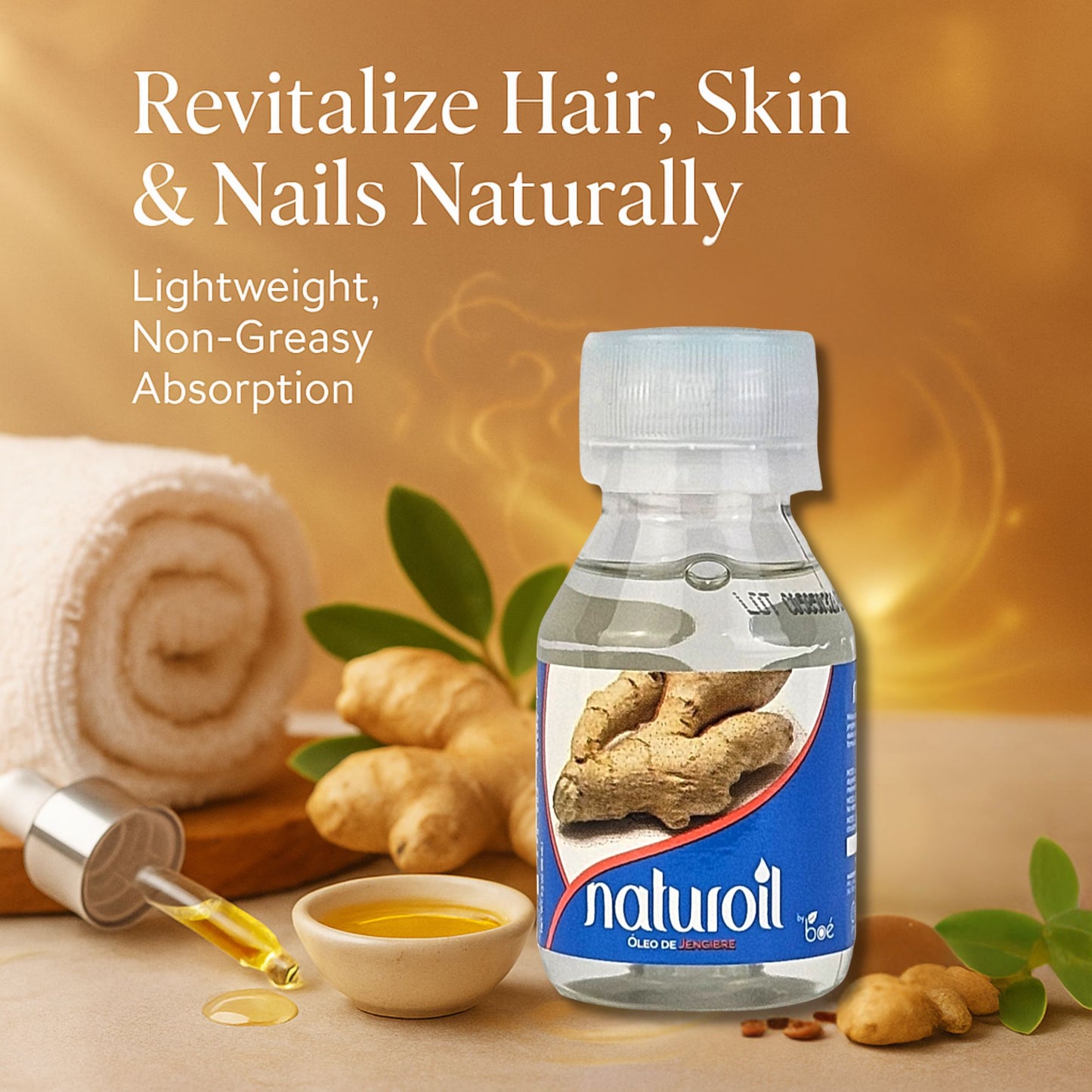 Naturoil Ginger Oil 2 oz - Revitalizing Oil for Hair, Scalp, Skin & Nails