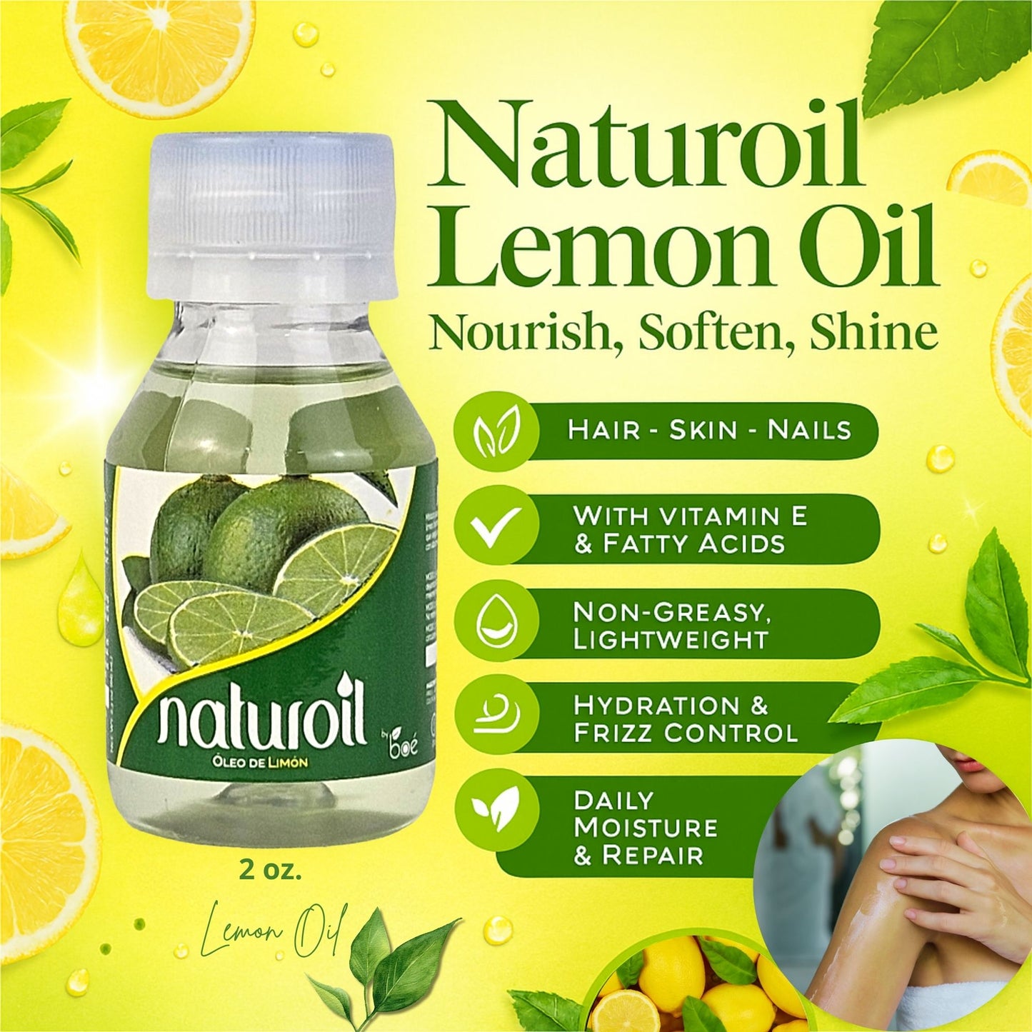 NATUROIL OLEO LIMON 2 oz. - Natural Oil for Hair, Skin & Nails
