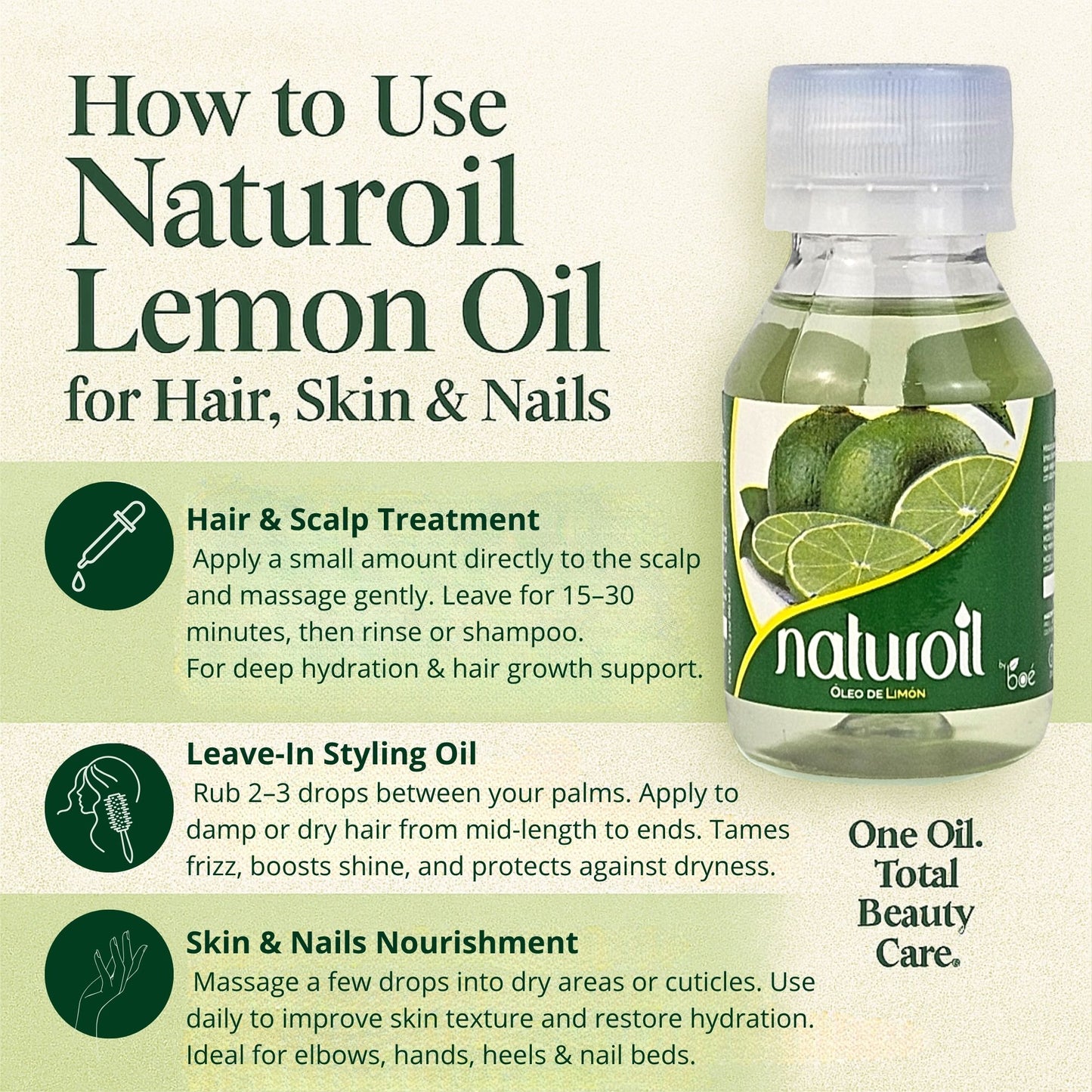 NATUROIL OLEO LIMON 2 oz. - Natural Oil for Hair, Skin & Nails