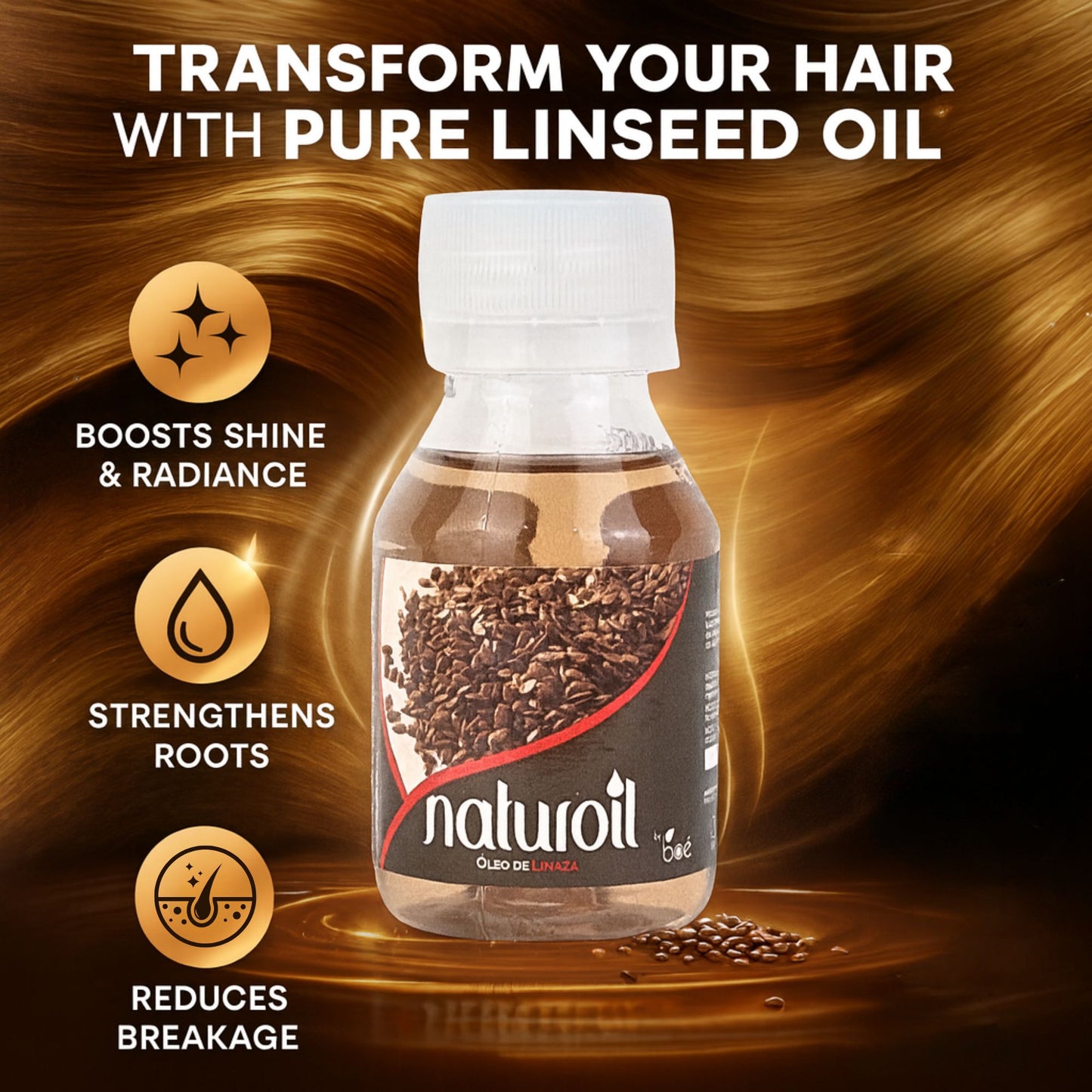 Naturoil Linseed Oil 2 oz - Multi-Use Oil for Hair, Skin & Nails