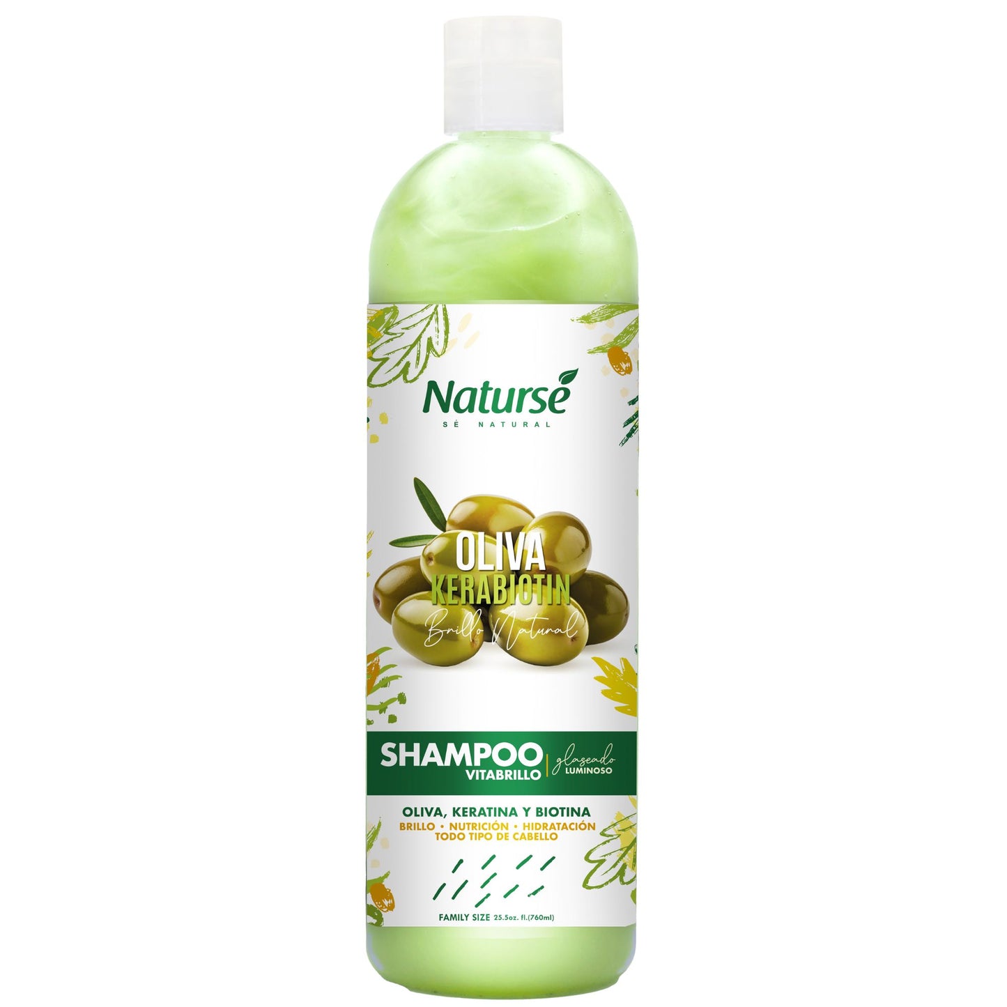 Naturse Oliva Kerabiotin Brillo Natural Shampoo 25.5 oz - Olive, Keratin & Biotin Hydrating