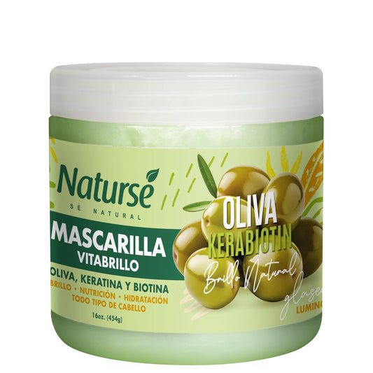 Naturse Vitabrillo Hair Mask 16 oz - Olive, Keratin & Biotin Deep Conditioning Treatment