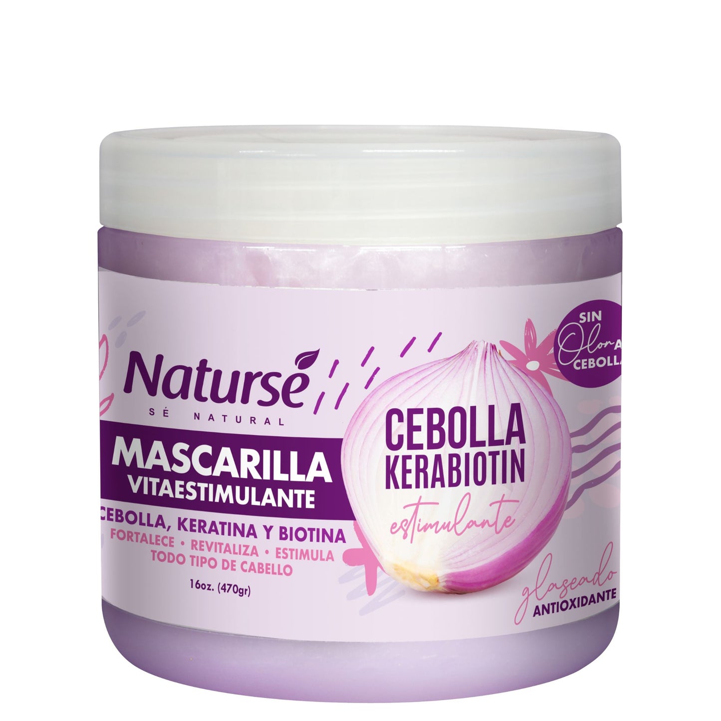 Naturse Vita-Stimulating Hair Mask 16 oz - Onion, Keratin & Biotin Treatment