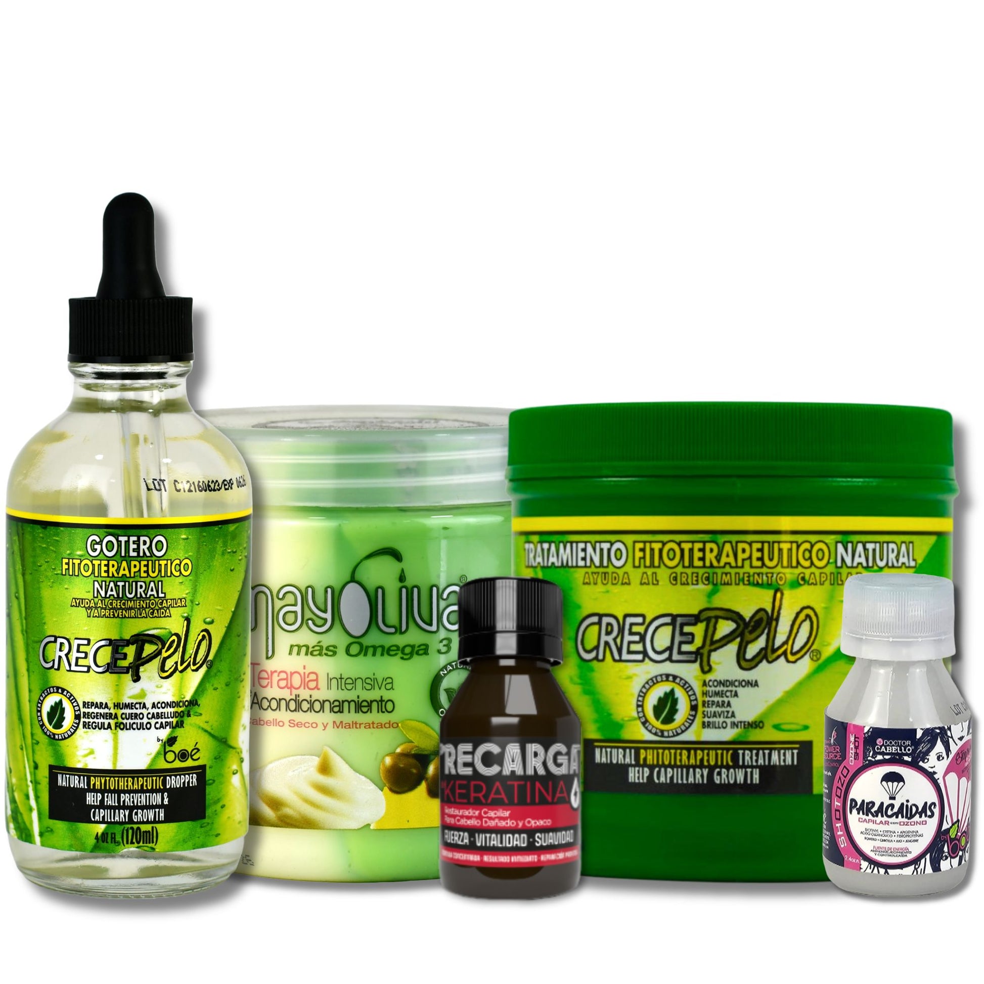 Phytotherapeutic Hair Strength &amp; Repair Super Set – Scalp Dropper 4.25 oz + Mayoliva Omega 3 Mask 16 oz + Growth Treatment Jar 16 oz + Keratin Recharge + Shot Serum – Complete Hydration &amp; Shine System