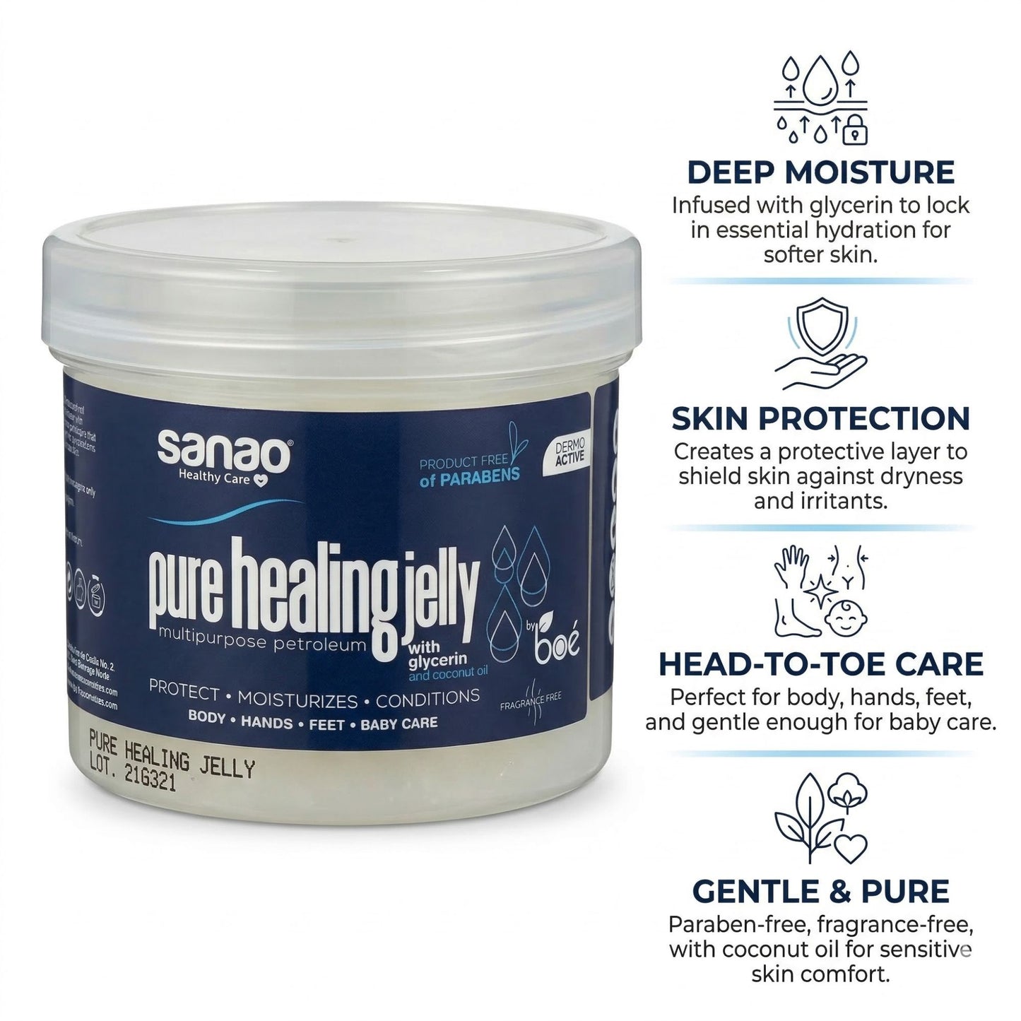 Sanao Pure Healing Jelly 4 oz – Multipurpose Skin Protectant
